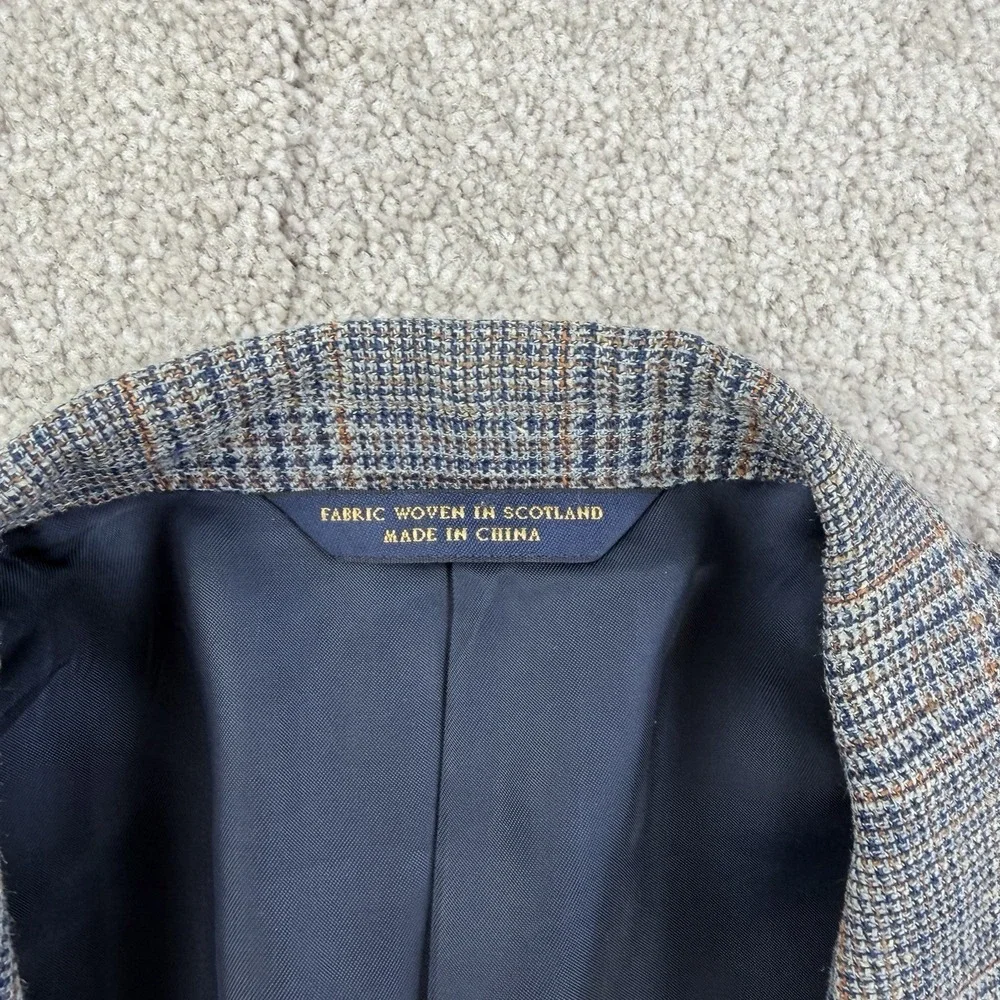 Brooks Brothers 1818 Madison Fit‎ Blazer Jacket Silk/Wool Houndstooth Size 42s